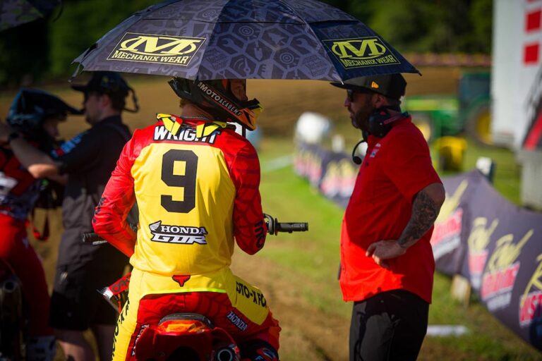 Dylan Wright and his mechanic.