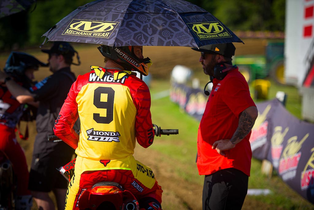 Dylan Wright and his mechanic.